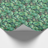 Groene kerstballen cadeaupapier (Hoek)