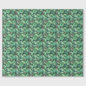 Groene kerstballen cadeaupapier (Vlak)