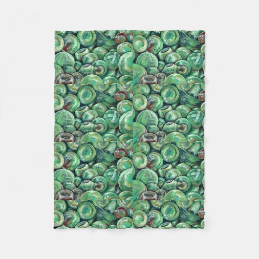 Groene kerstballen fleece deken (Voorkant)