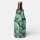 Groene kerstballen flesjeskoeler (Fles Voorkant)