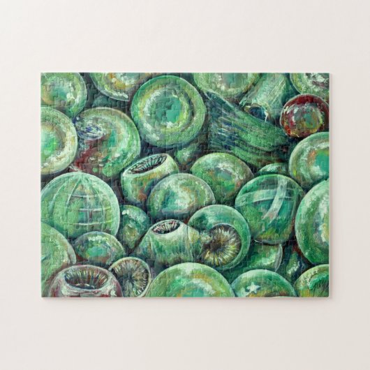 Groene kerstballen legpuzzel (Horizontaal)