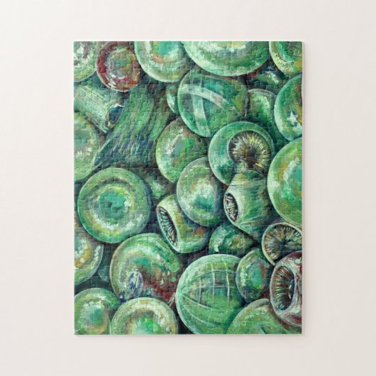 Groene kerstballen legpuzzel (Verticaal)