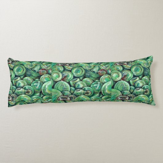 Groene kerstballen lichaamskussen (Achterkant)