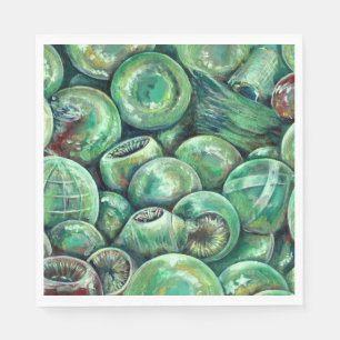 Groene kerstballen servet