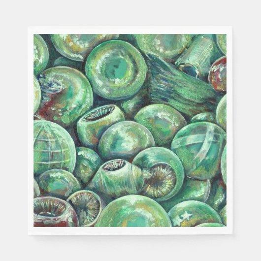 Groene kerstballen servet (Voorkant)