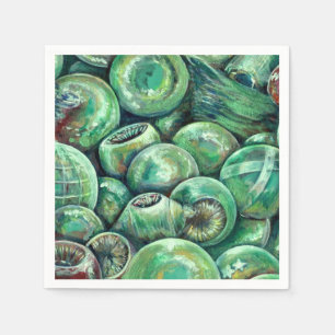 Groene kerstballen servetten