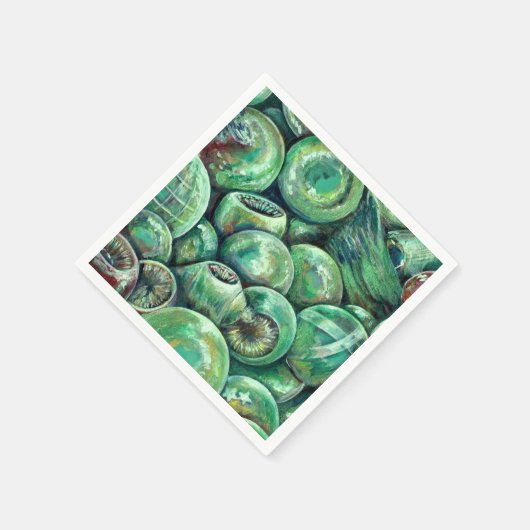 Groene kerstballen servetten (Hoek)