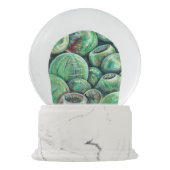 Groene kerstballen sneeuwbol (Achterkant)