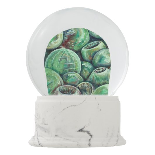 Groene kerstballen sneeuwbol (Achterkant)