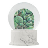 Groene kerstballen sneeuwbol (Voorkant)