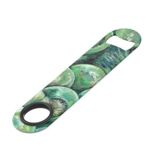 Groene kerstballen speed flessenopener (Achterkant Gekanteld)