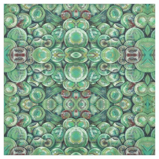 Groene kerstballen stof (Swatch)