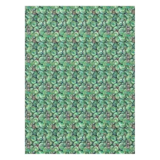 Groene kerstballen tafelkleed (Voorkant)