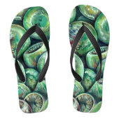 Groene kerstballen teenslippers (Voetbed)