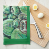 Groene kerstballen theedoek (Quarter Fold)