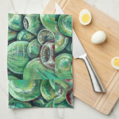 Groene kerstballen theedoek (Quarter Fold)