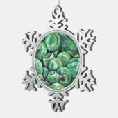 Groene kerstballen tin sneeuwvlok ornament (Rechts)