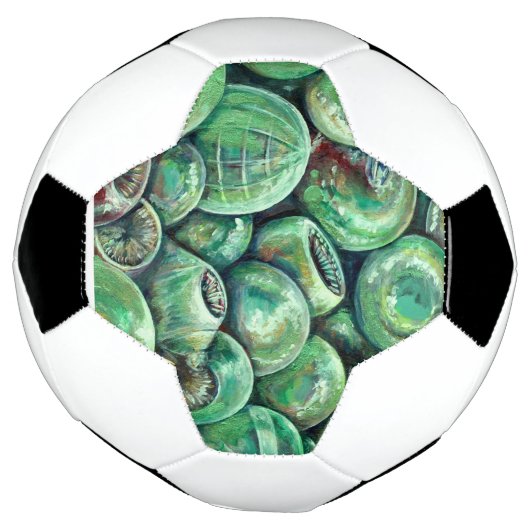 Groene kerstballen voetbal (Gedraaid)
