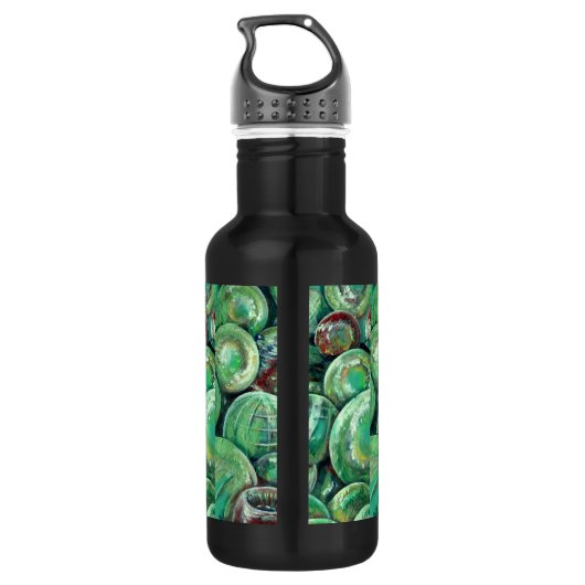 Groene kerstballen waterfles  (Achterkant)