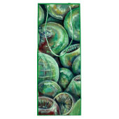 Groene kerstballen wijn cadeautas (Achterkant)