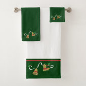 Groene kerstbellen bad handdoek (Insitu)