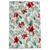 Groene Kerstbloem Poinsettia Medium Cadeauzakje (Voorkant)
