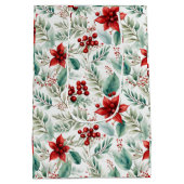 Groene Kerstbloem Poinsettia Medium Cadeauzakje (Achterkant)