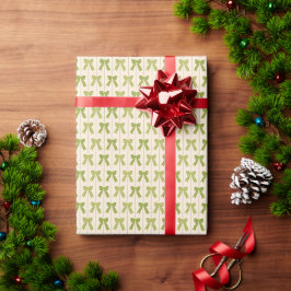 Groene kerstbogen en linten cadeaupapier