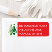 Groene kerstbomen Adres Label (Insitu)