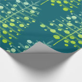 Groene kerstbomen Beladen Ornamenten Blauwgroen Bl Cadeaupapier (Hoek)