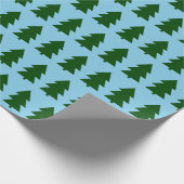 Groene kerstbomen Blauw inpakpapier (Hoek)