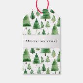 Groene kerstbomen cadeaulabel (Voorkant)