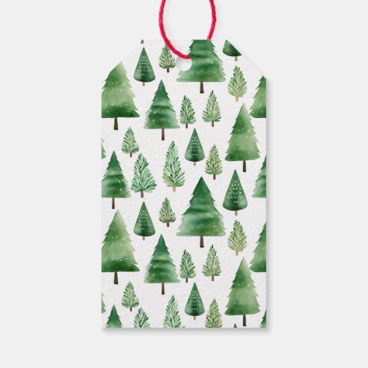 Groene kerstbomen cadeaulabel (Achterkant)