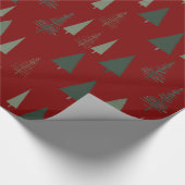 Groene kerstbomen cadeaupapier (Hoek)