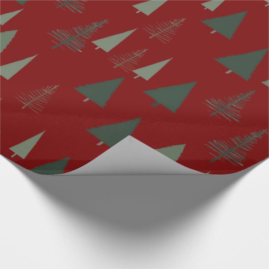 Groene kerstbomen cadeaupapier (Hoek)
