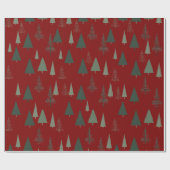 Groene kerstbomen cadeaupapier (Vlak)