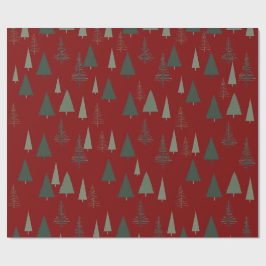 Groene kerstbomen cadeaupapier (Vlak)