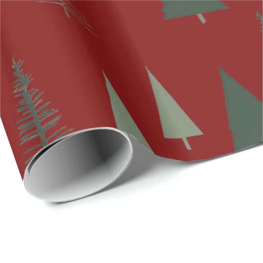 Groene kerstbomen cadeaupapier (Rol Hoek)