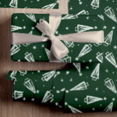Groene kerstbomen cadeaupapier