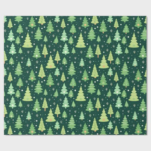 Groene kerstbomen Cadeaupapier (Vlak)