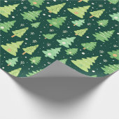 Groene kerstbomen Cadeaupapier (Hoek)
