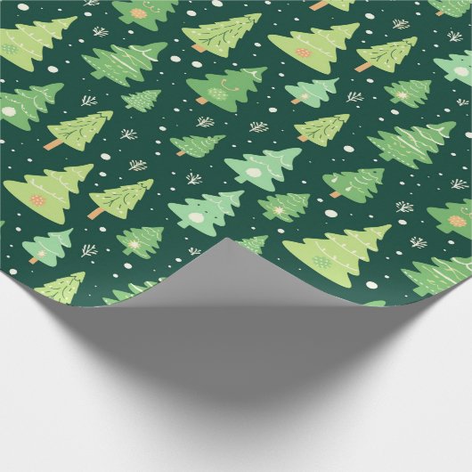 Groene kerstbomen Cadeaupapier (Hoek)