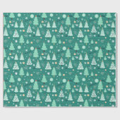 Groene kerstbomen Cadeaupapier (Vlak)