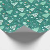 Groene kerstbomen Cadeaupapier (Hoek)