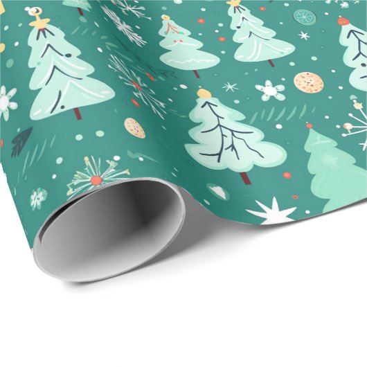 Groene kerstbomen Cadeaupapier (Rol Hoek)