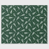 Groene kerstbomen cadeaupapier (Vlak)