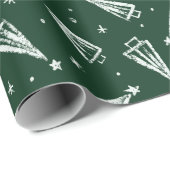Groene kerstbomen cadeaupapier (Rol Hoek)