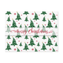 Groene kerstbomen en rode sneeuwvlokken patroon