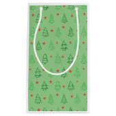 GROENE KERSTBOMEN EN RODE STER DESIGN KLEIN CADEAUZAKJE (Voorkant)