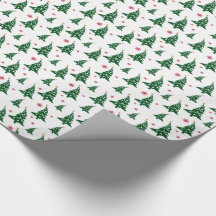 Groene kerstbomen en rood Snowflakes patroon